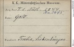Etiketten zu Gold (NHMW-MIN-Aa2495)